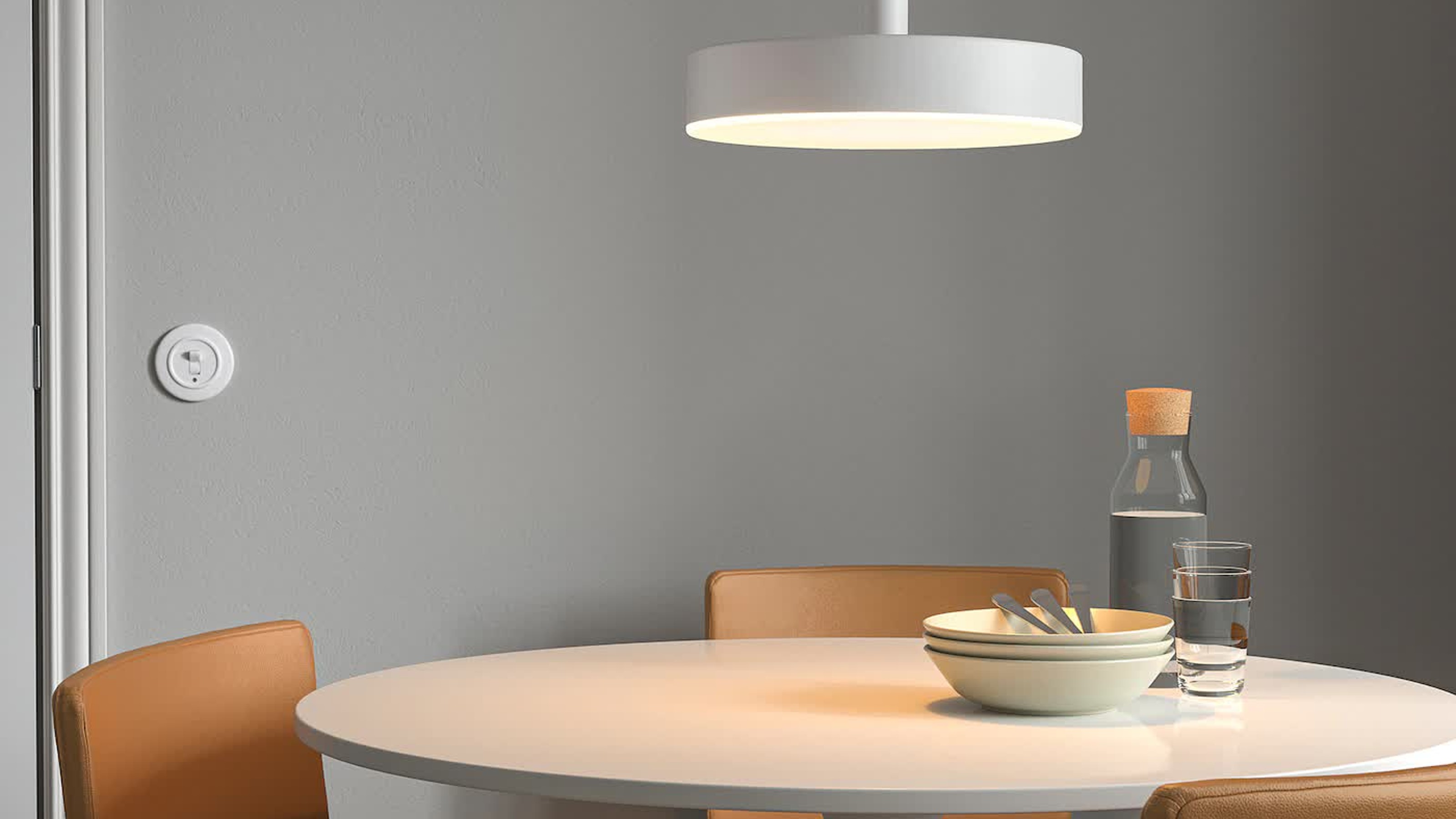 IKEA's new NYMANE smart lamp is a must for a dining room