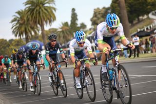 Jack Haig (Orica-GreenEdge) on the front for Caleb Ewan