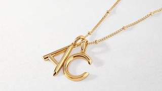 A 18k gold double initial necklace for the best personalized jewelry gifts.