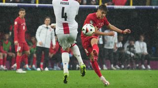 Türkiye's Arda Güler scores his side's second goal against Georgia at Euro 2024.