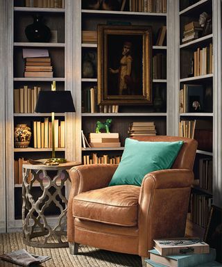 Bookshelf ideas for living rooms with armchair