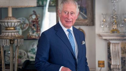 Prince Charles at Clarence House in October 2020, smiling at the camera