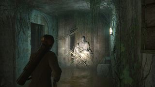 Alone in the Dark review; a stone statue in a tomb