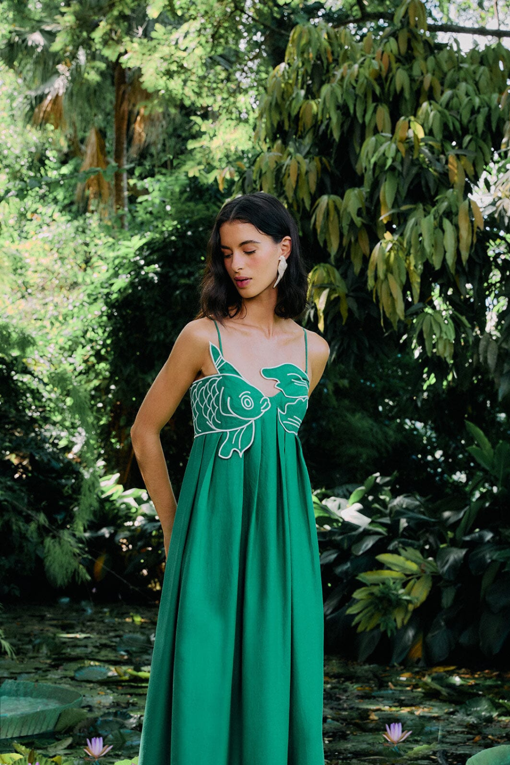 FARM RIO ACTIVE, Green Fish Top Lenzing™ Ecovero™ Euroflax™ Maxi Dress
