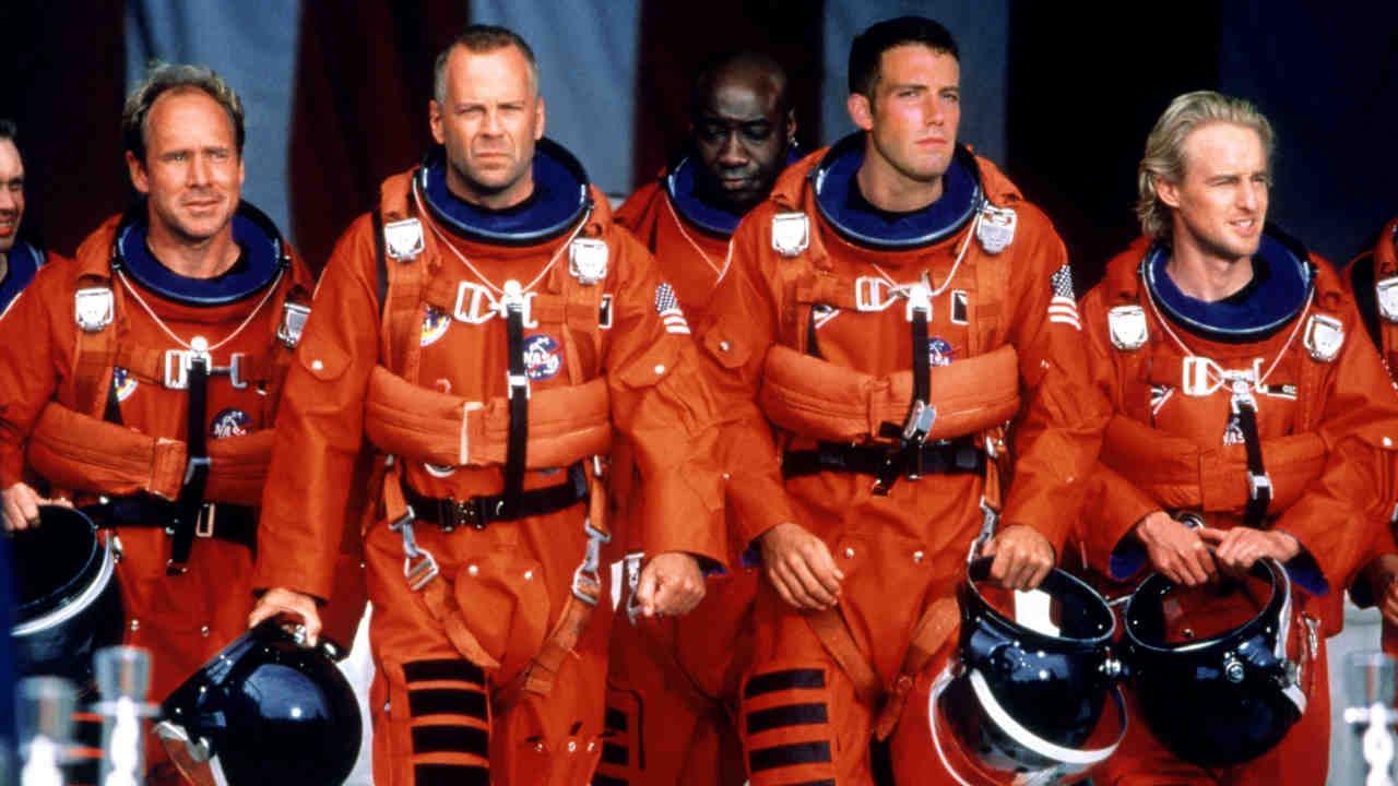 Bruce Willis in costume in the 1998 movie Armageddon