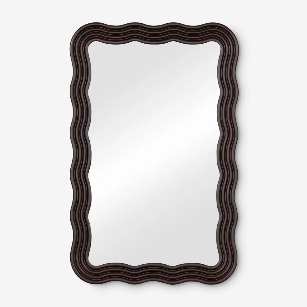 brown wavy mirror