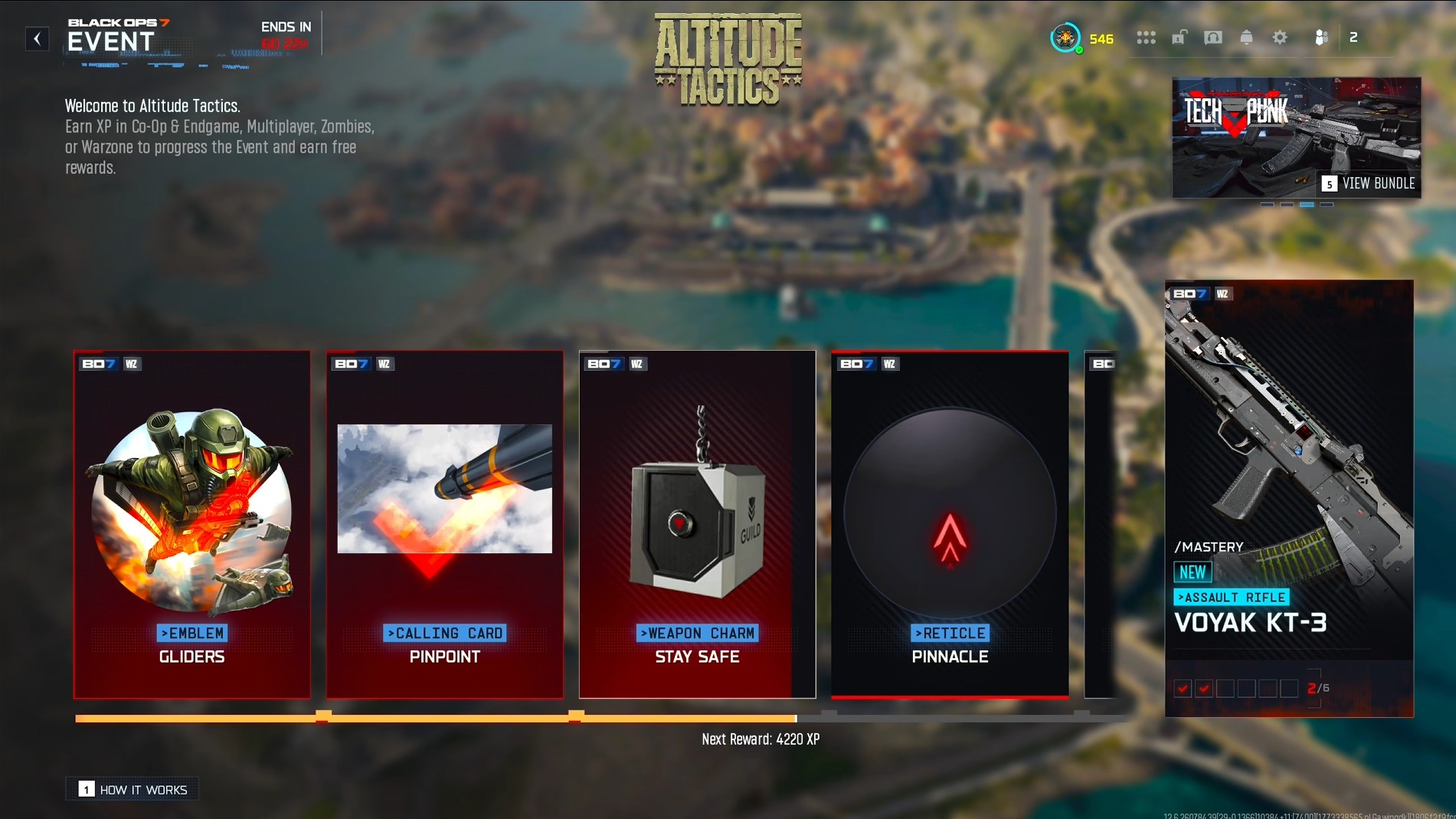 The Call of Duty: Black Ops 7 Altitude Tactics event reward track.