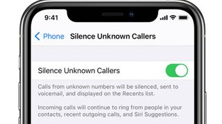iPhone Silence Unknown Callers