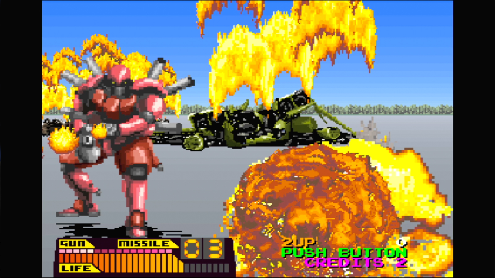 Steel Gunner, a retro game from the 90s with a mech