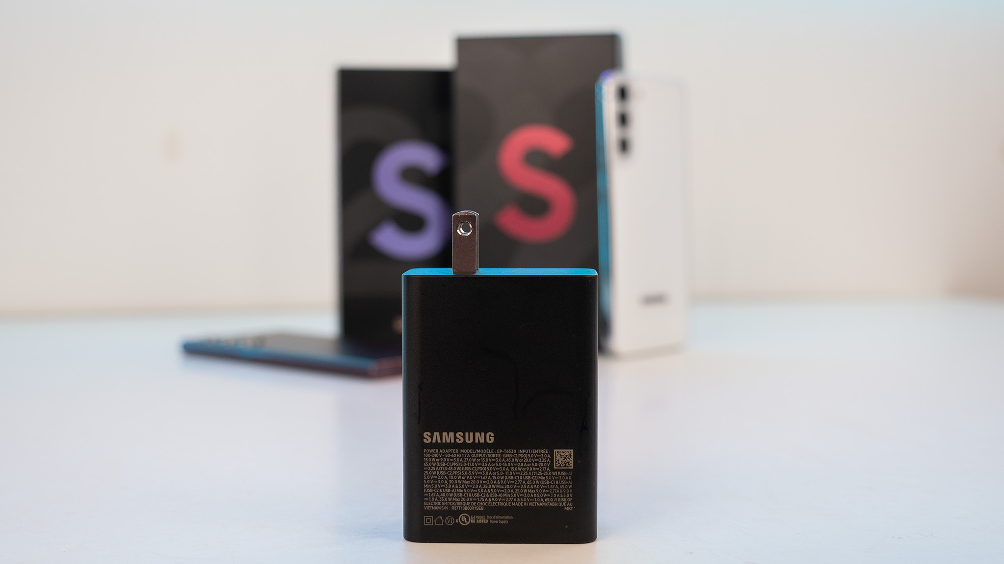 Samsung charger with Galaxy boxes