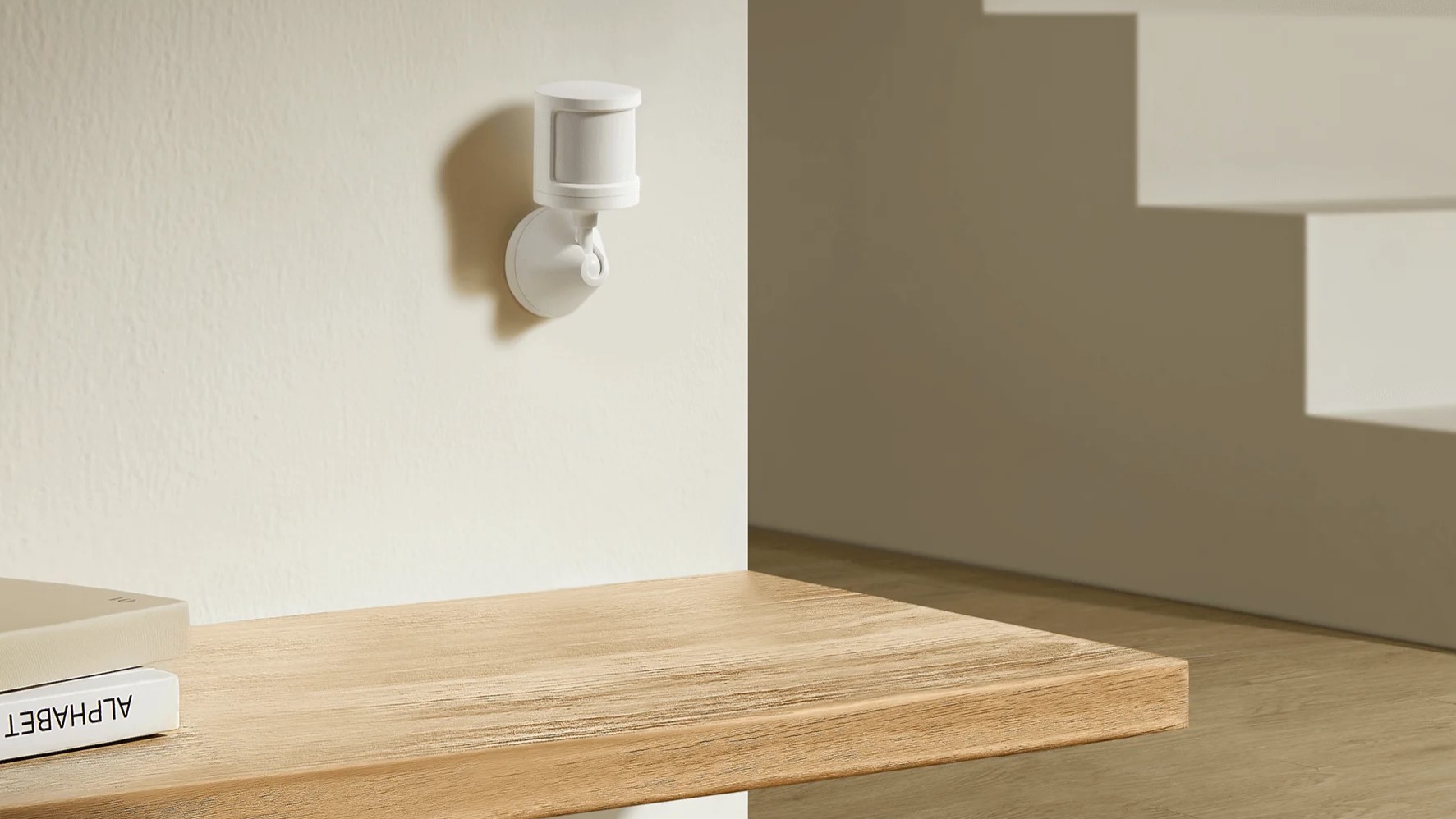 Xiaomi Motion Sensor 2S mounted on a wall