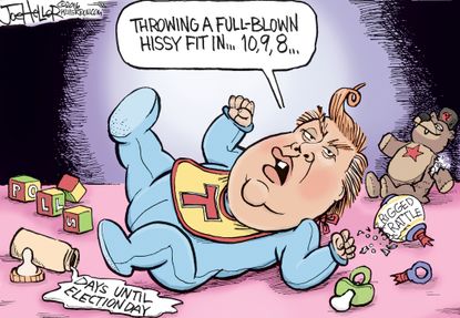 Political cartoon U.S. Donald Trump hissy fit