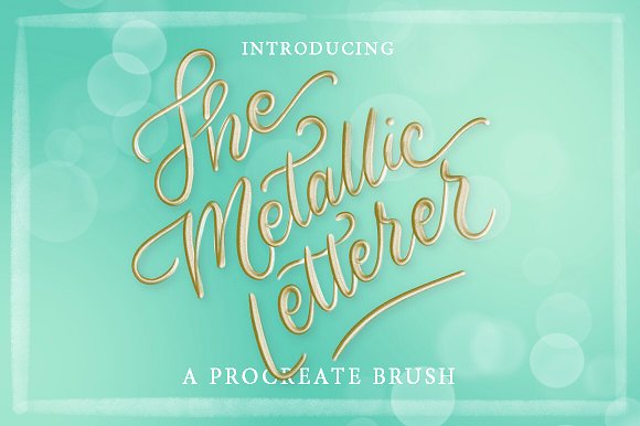 The Metallic Letterer Procreate brush offers a variety of lettering styles