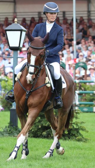 Zara Tindell competes during the final day of the Badminton Horse Trials 2024