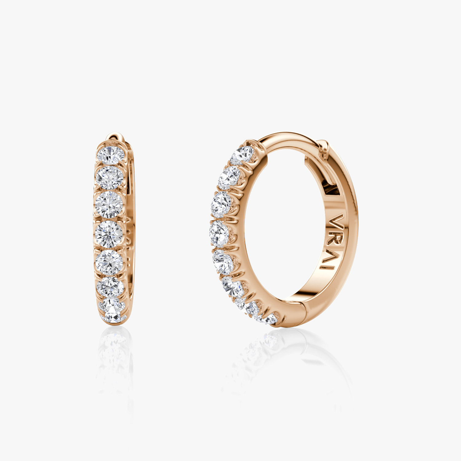 Pav&amp;eacute; Hoop Earrings in Rose Gold | Vrai