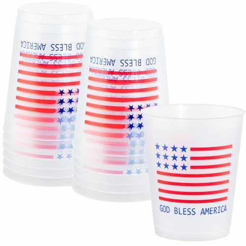 Liacere 16 Pcs Independence Plastic Cups 16 Oz