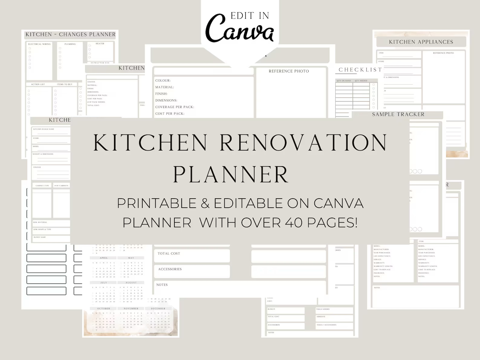 Etsy, Kitchen Renovation Planner
