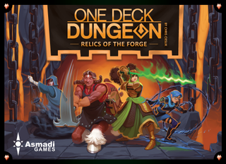 The box art of One Deck Dungeon, depicting a group of adventurers.