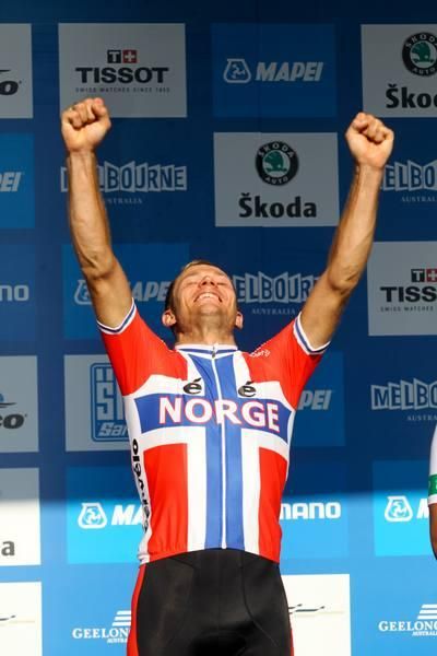 That winning feeling: Thor Hushovd (Norway) takes in the moment.