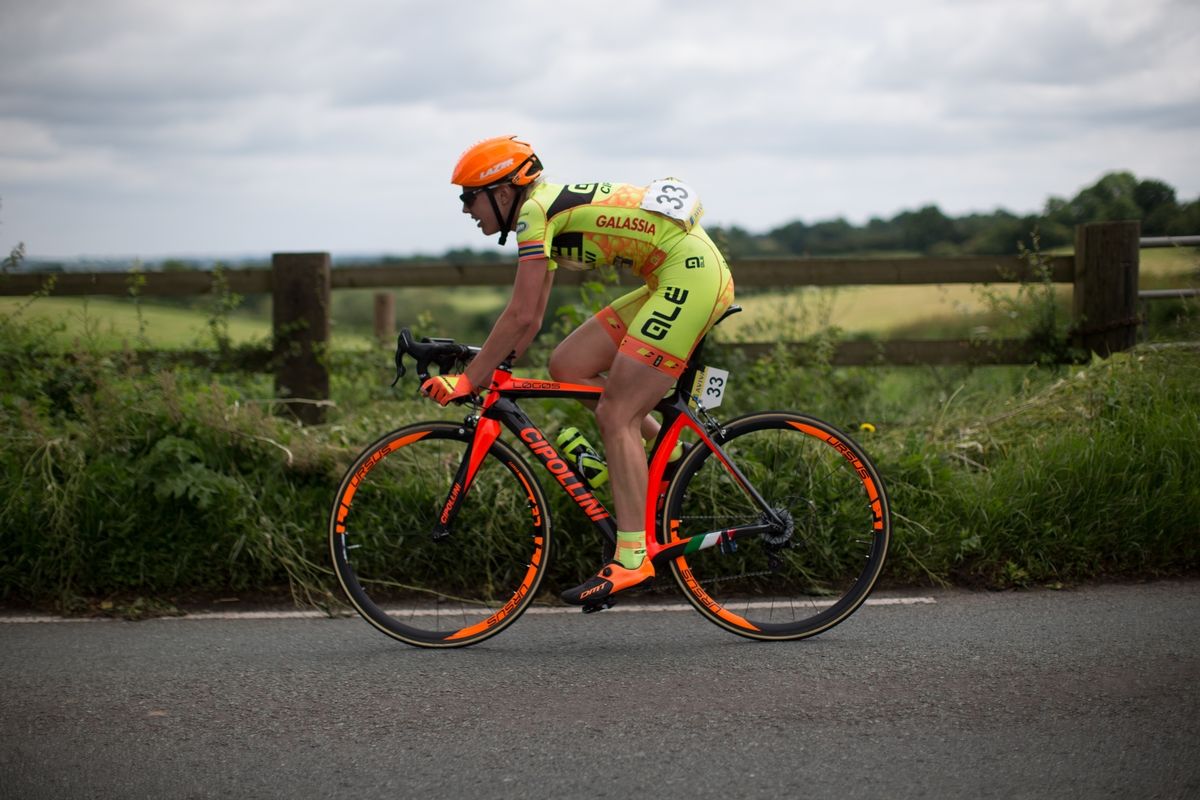 Emilia Fahlin (SWE) of Ale-Cipollini Cycling Team rides alone during stage 4 the Aviva Women's Tour 2016