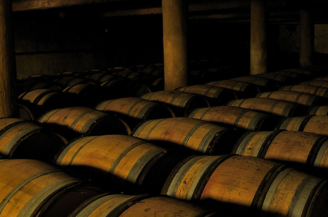 Daumas Gassac wines maturing in the cellars, Languedoc