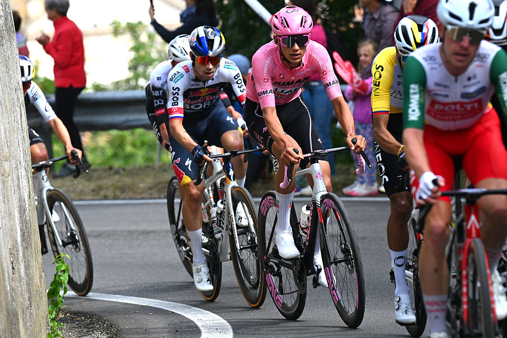 Isaac Del Toro in the Pink jersey stage 13 Giro d'Italia 2025