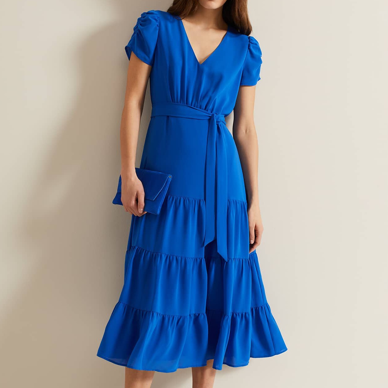 Phase Eight Blue Lola Tiered Dress