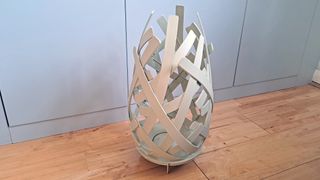 IKEA SOLVINDEN LED floor lamp on wooden floor