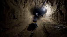 Photo of a tunnel under the Gaza Strip leading back to Israel