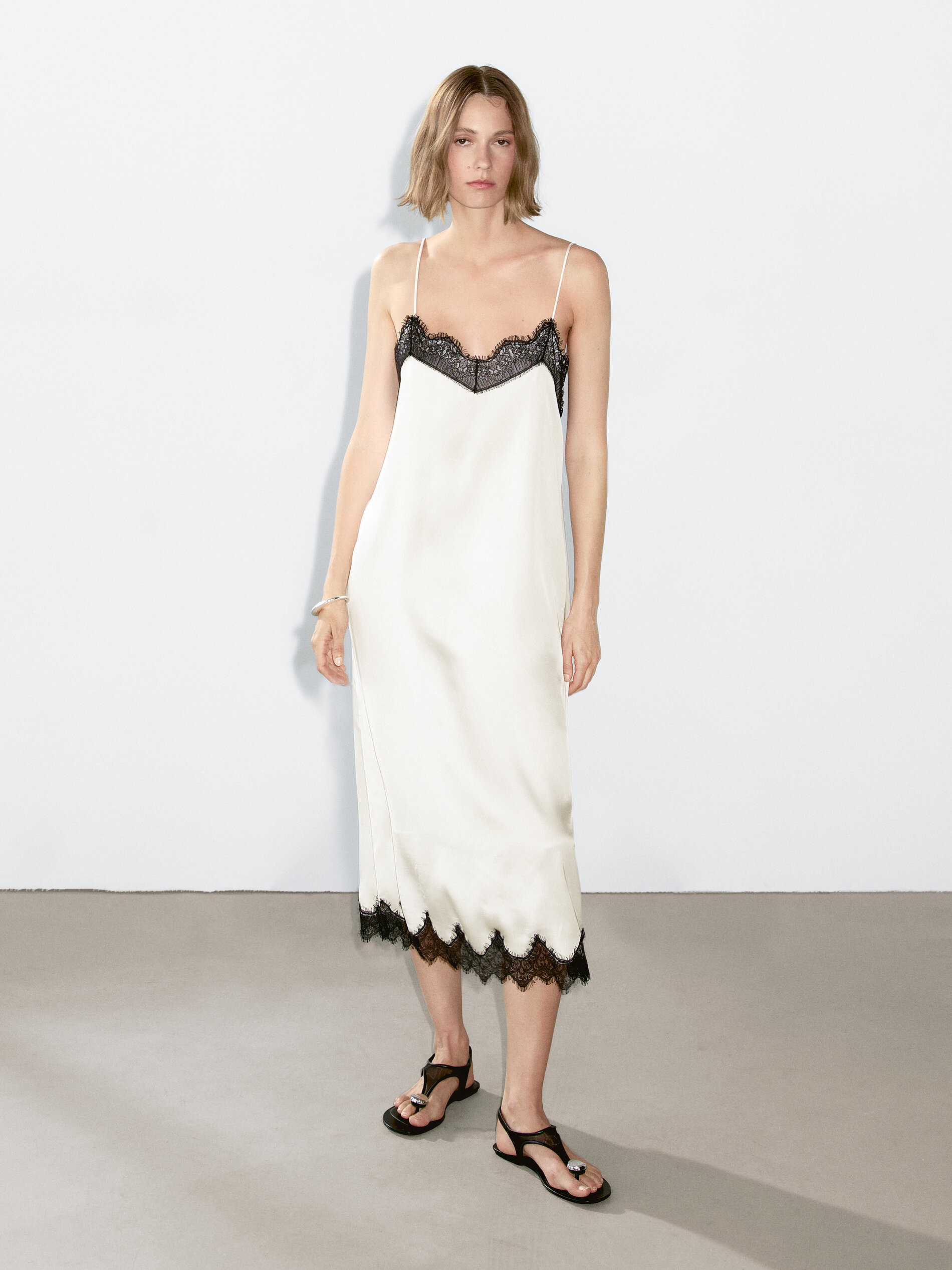Long Contrast Camisole Dress