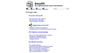 Website screenshot for EasyOS
