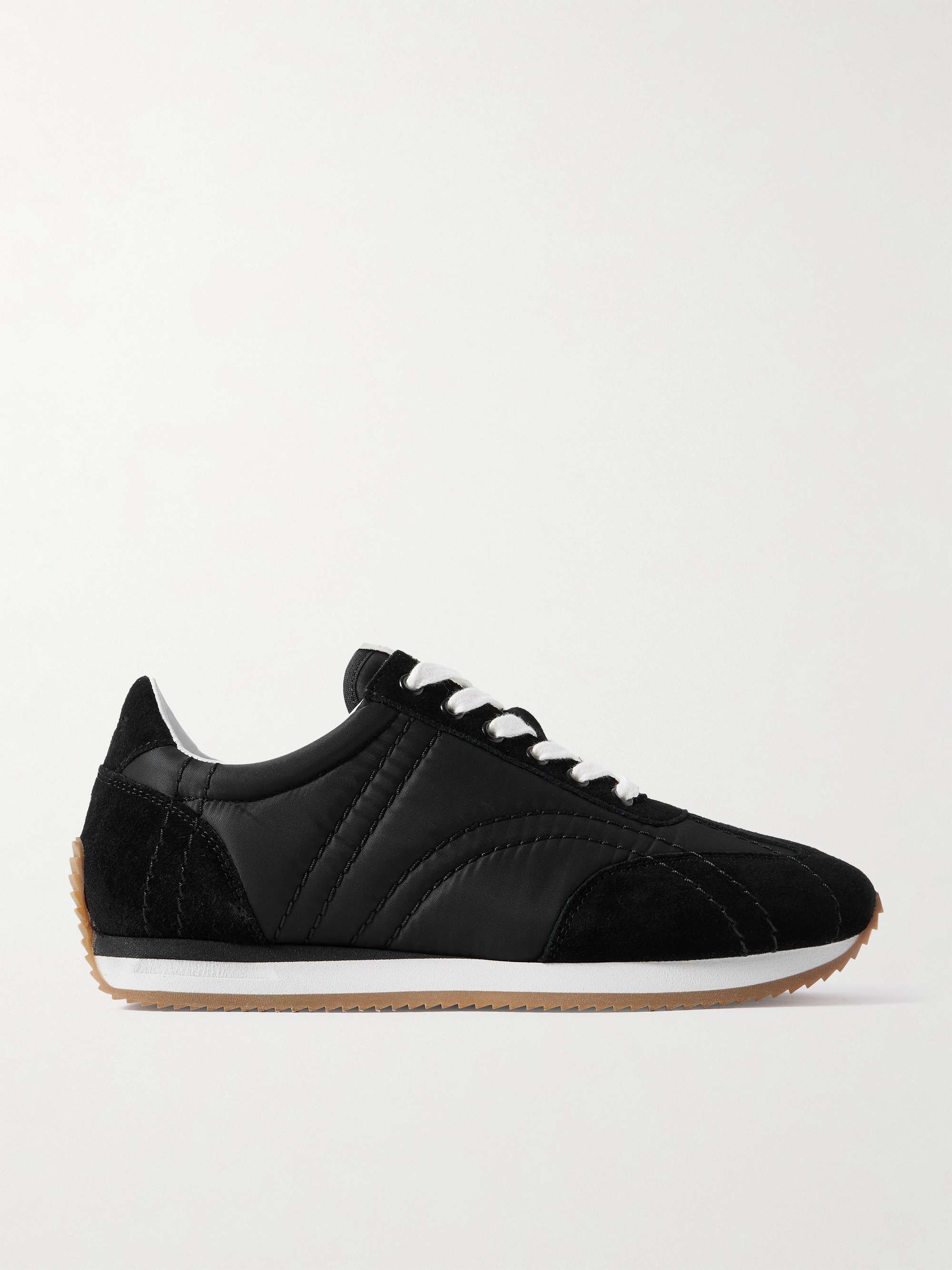 Sport Suede-Trimmed Shell Sneakers