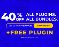 Save 40% on Waves plugins/bundles, get another plugin free!CREATIVE40FREE plugin