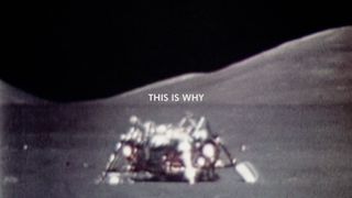 The film cites the Apollo missions as a high point in space exploration history.