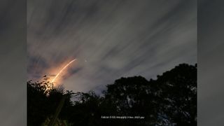 A rocket streaking through the sky
