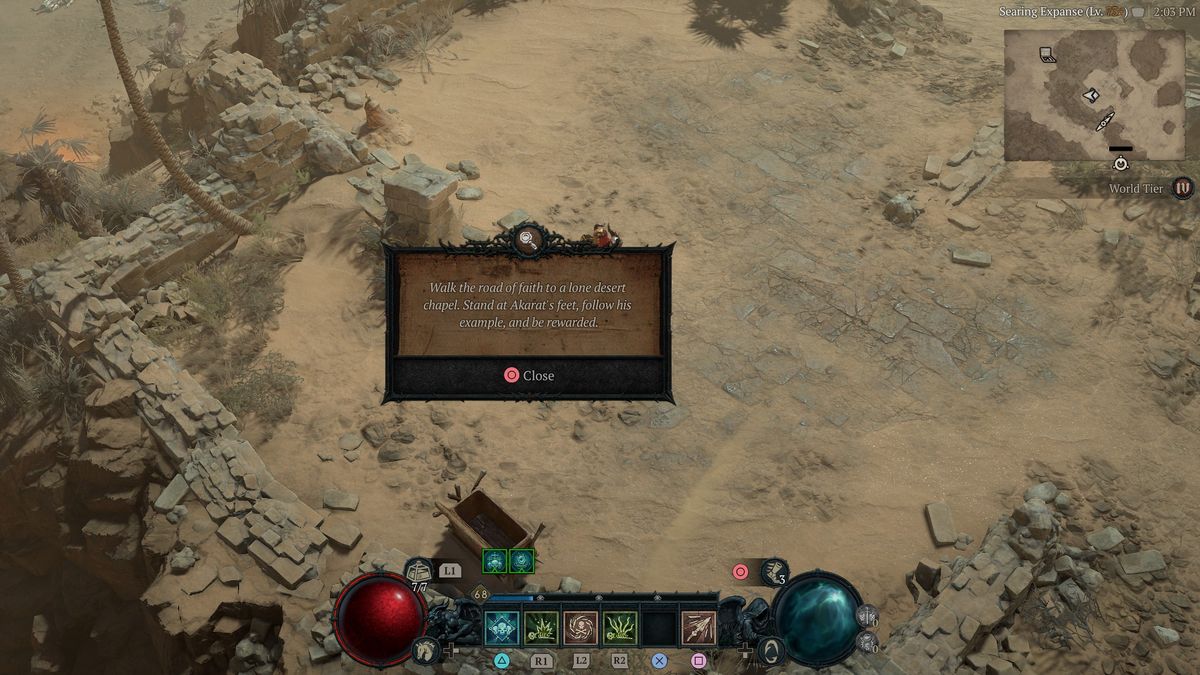 Diablo 4 The Pilgrim's Footsteps Old Note