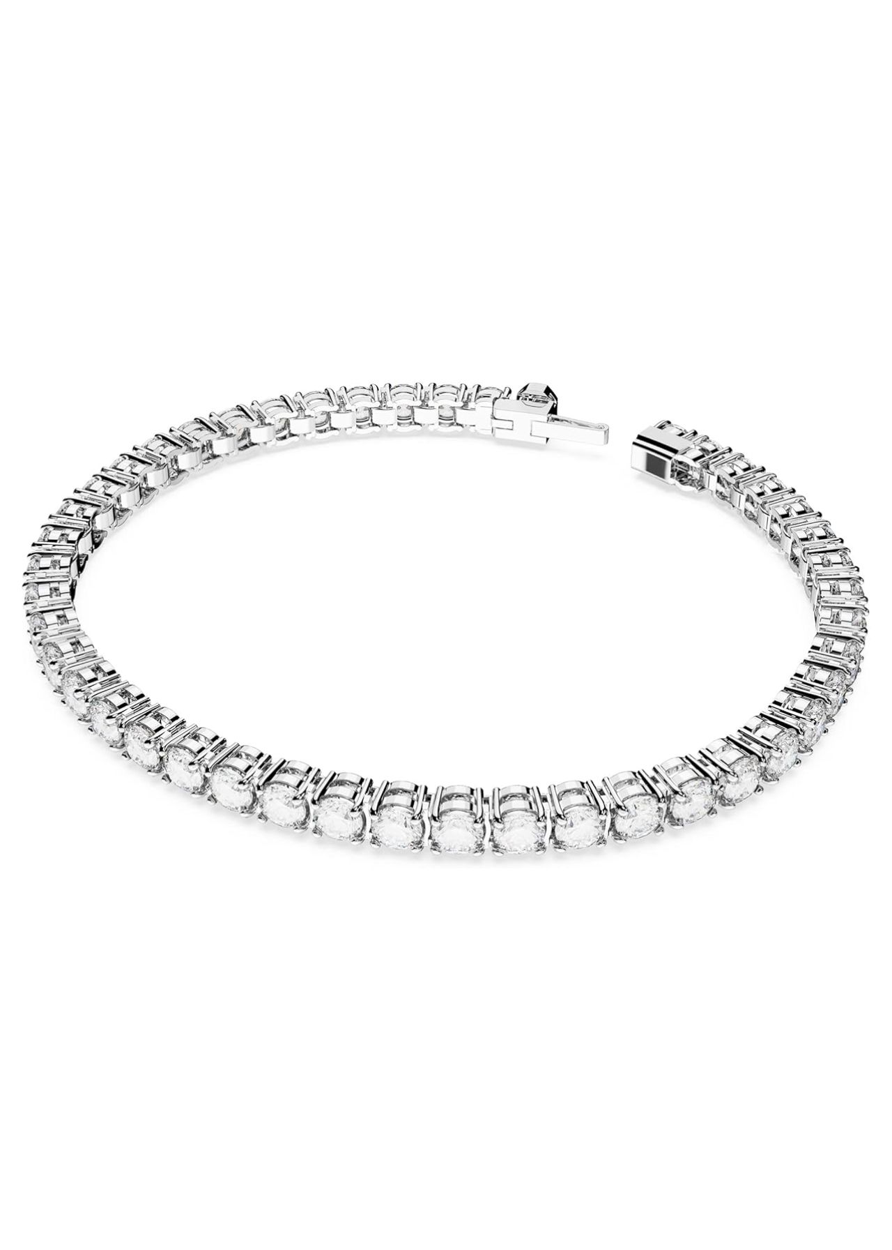 Swarovski Matrix Tennis bracelet, Round cut, White, Rhodium 