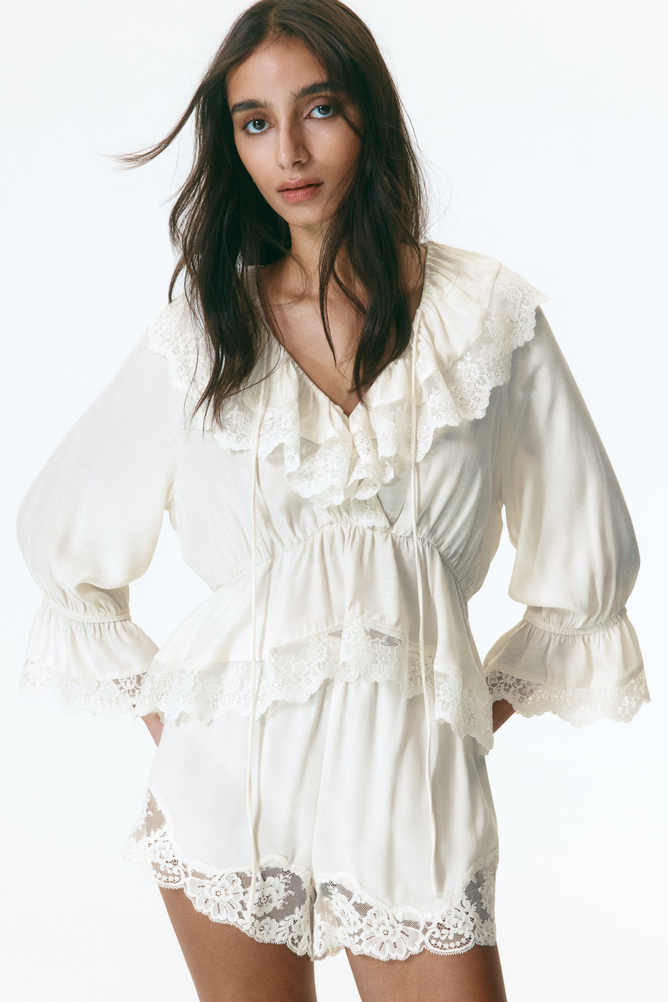 Flounced Peplum Blouse