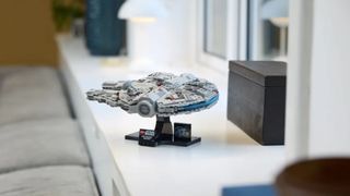 Lego Millennium Falcon on a mantlepiece