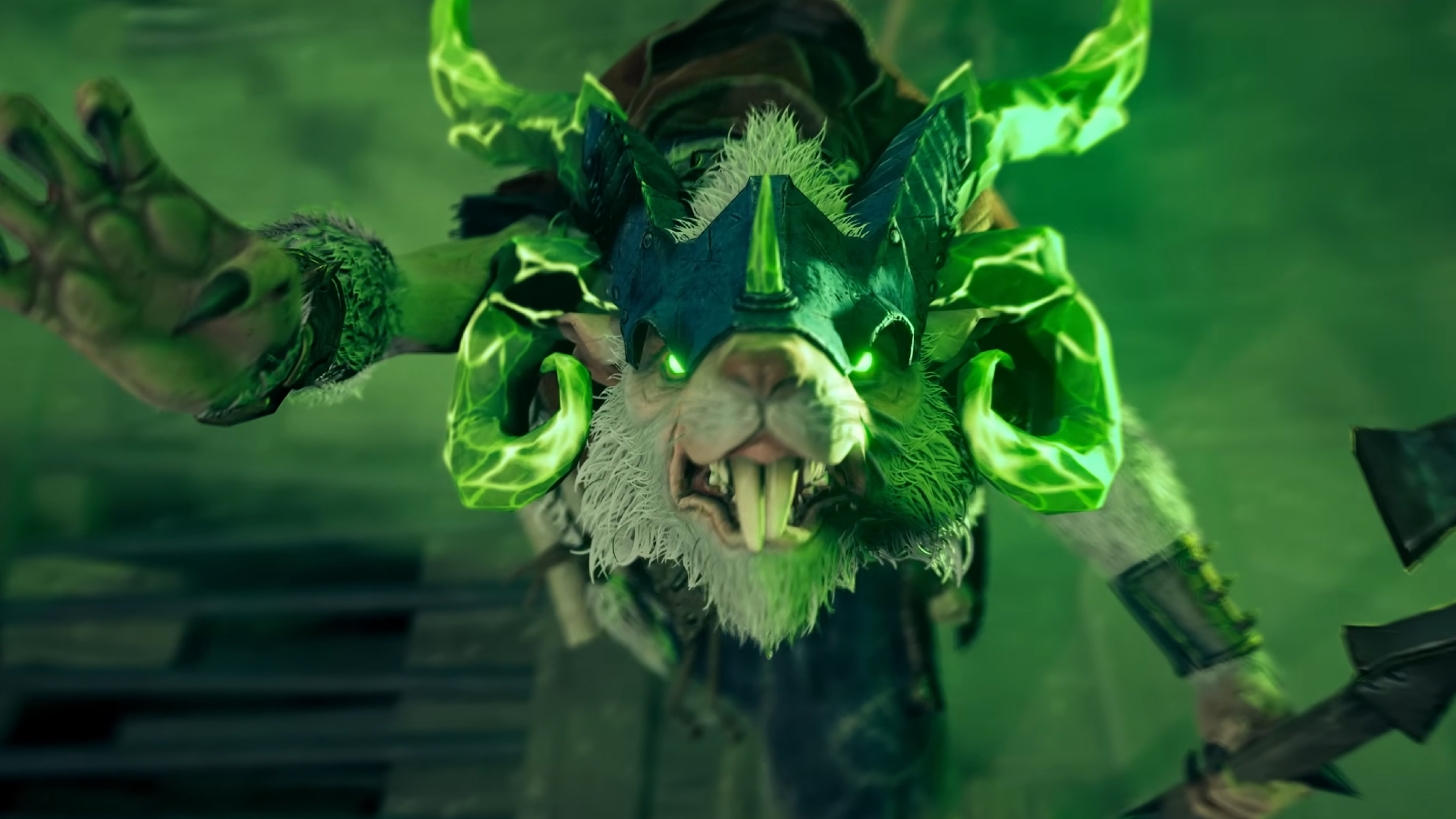 Thanquol, a Grey Seer, reaches out towards that beautiful, blow-uppable, snortable warpstone moon in a cinematic trailer for Total War: Warhammer 3 - Lords of the End Times.