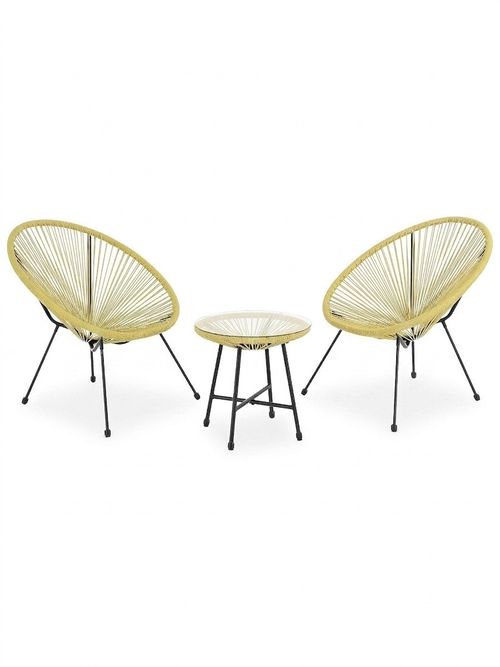 Goa Yellow Acapulco Style Garden Bistro Set