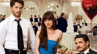 Chris Evans, Dakota Johnson and Pedro Pascal in The Materialists
