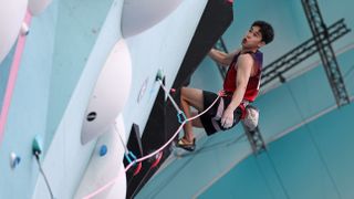 Yufei Pan of China competes during the Men's Boulder & Lead, Semifinal Leadon day twelve of the Olympic Games Paris 2024