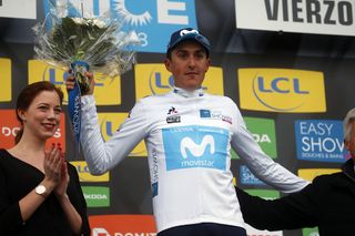 Movistar's Marc Soler in the white jersey after stage 2