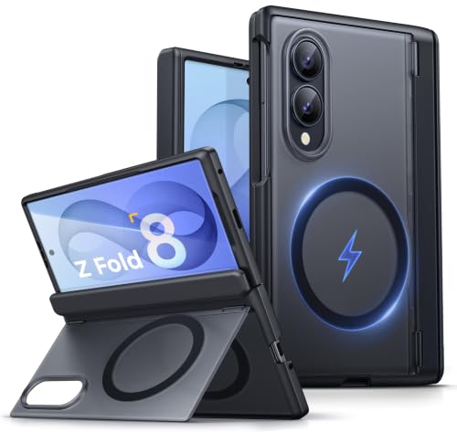 Vihibii for Samsung Galaxy Z Fold 8 Case With Kistand, Magnetic, Black