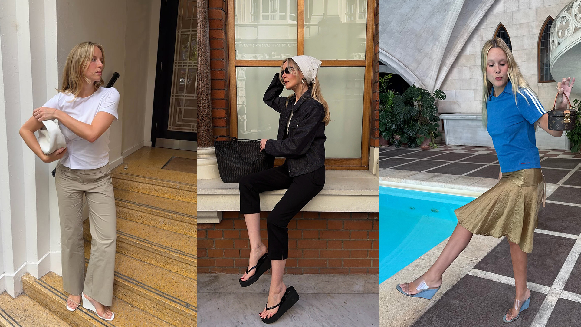 women wearing wedge sandals