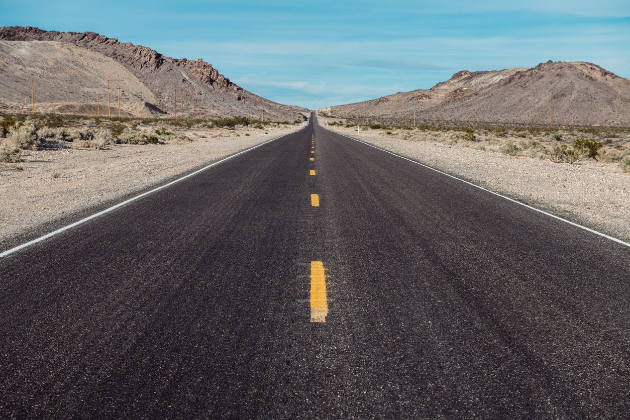 An empty road.