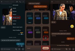 Color change for RCS chats on Android phone
