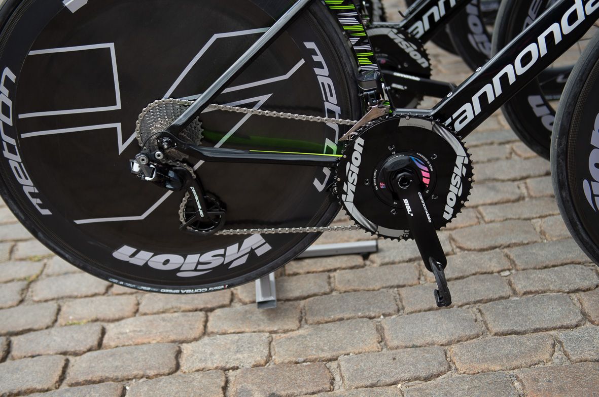 The Vision Metron chainring is marked up as a 60-tooth and is used in conjunction with CeramicSpeed's OSPW system