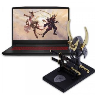 MSI Katana GF66 gaming laptop with free sword and helmet